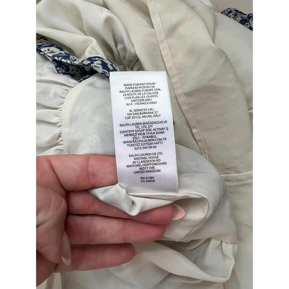 Polo Ralph Lauren Dress Girls Size 12 Blue White Sundress Floral Short Sleeve - Picture 2 of 11